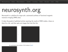 Tablet Screenshot of neurosynth.org